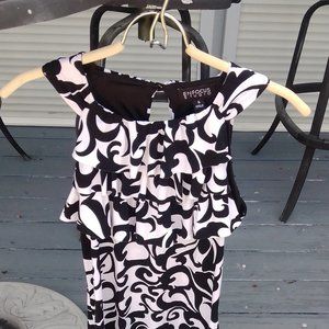 Black and White Fitted Dress